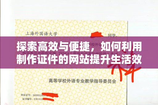 合肥探索高效与便捷，如何利用制作证件的网站提升生活效率